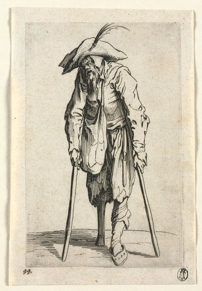 Tiggarna: Tiggare med träben av Jacques Callot