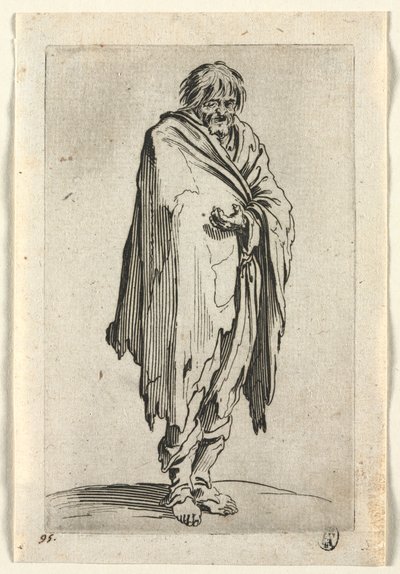 Tiggarna: Tiggare utan hatt eller skor, ca. 1623. av Jacques Callot