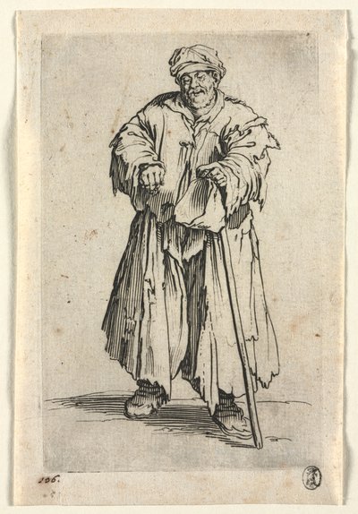 Tiggarna: Överviktiga tiggare med sänkta ögon, ca. 1623. av Jacques Callot