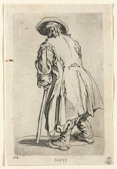 The Beggars: Old Beggar on One Single Crutch av Jacques Callot