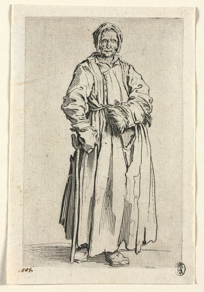 Tiggarna: Enögd kvinna av Jacques Callot