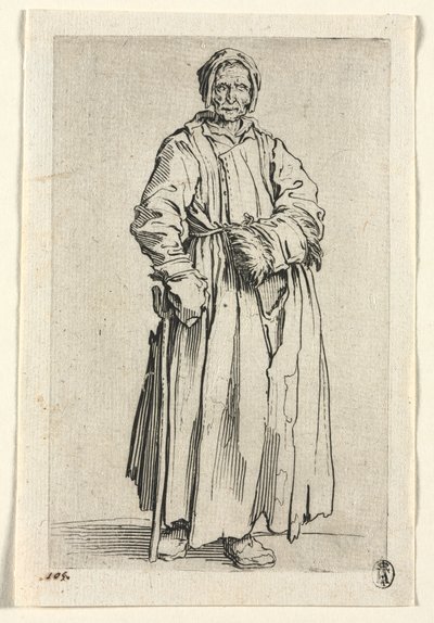 Tiggarna: Enögd kvinna, ca. 1623. av Jacques Callot