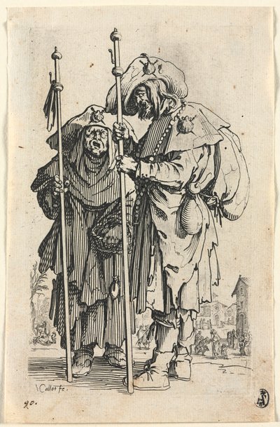 Tiggarna: De två pilgrimerna av Jacques Callot