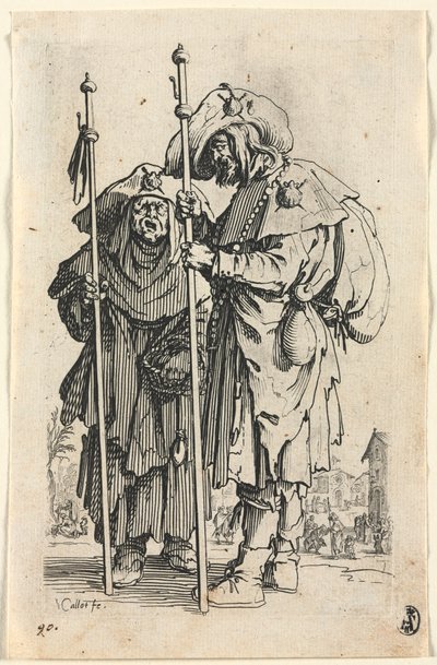 Tiggarna: The Two Pilgrims, ca. 1623. av Jacques Callot