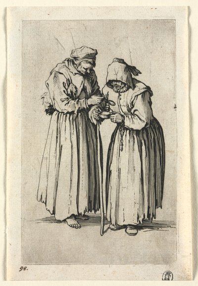 Tiggarna: Två tiggarkvinnor av Jacques Callot