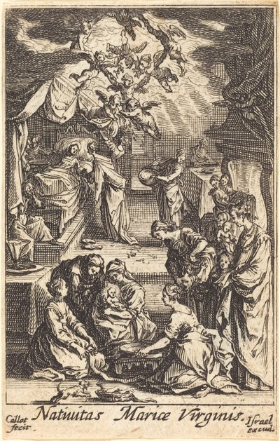 Jungfruns födelse, 1630 eller efter. av Jacques Callot