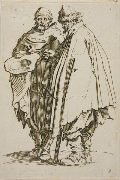 The Blind Man and his Companion, tallrik nio från The Beggars av Jacques Callot