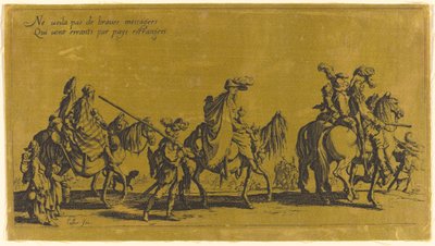 The Bohemians Marching: The Vanguard, förmodligen 1700-talet. av Jacques Callot