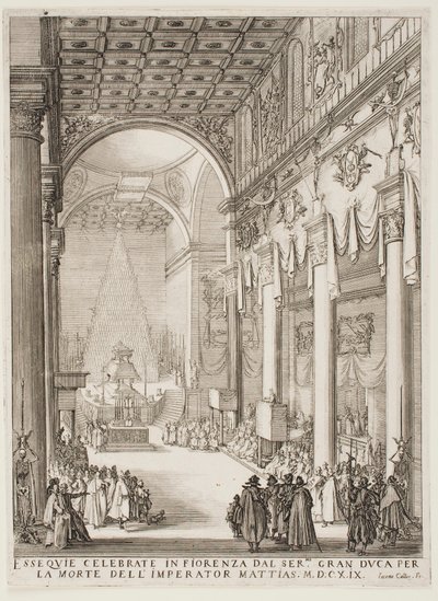Katafalken för kejsar Matthias av Jacques Callot