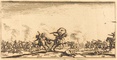 Kavalleristriden med pistoler, ca. 16321634. av Jacques Callot