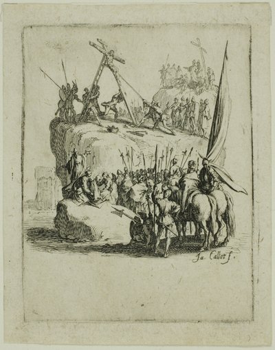 Korsfästelsen, från Den lilla passionen av Jacques Callot
