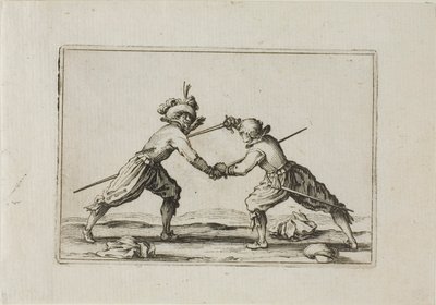 Duellen med svärd, från The Caprices av Jacques Callot
