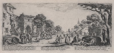 The Dying by the Roadside (Les Mourants sur le bord des routes), från "Krigets elände" av Jacques Callot