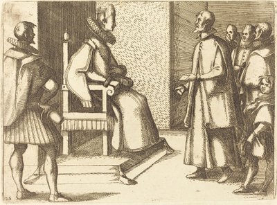 Toscanas sändebud tackar drottningen av Jacques Callot