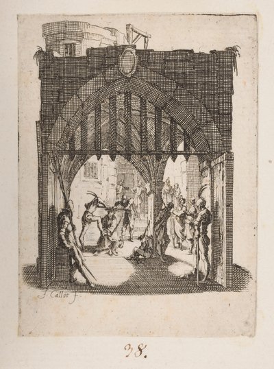 The Flagellation, nej. 6 av 11 från La Petite Passion av Jacques Callot
