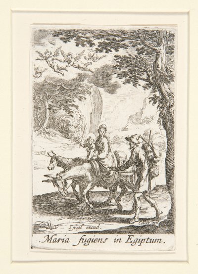 Flygningen till Egypten, nej. 9 från The Life of the Virgin av Jacques Callot