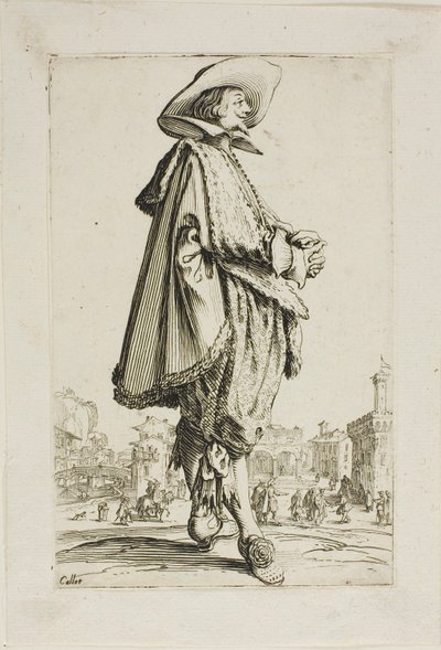 Gentlemannen med knäppta händer, plansch elva från La Noblesse av Jacques Callot