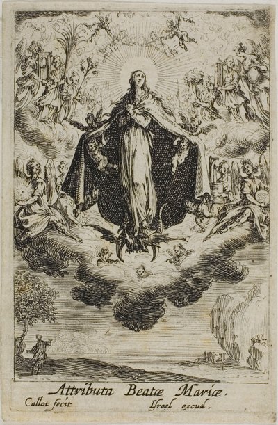 Jungfruns förhärligande, från Jungfruns liv av Jacques Callot