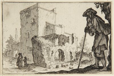 Herdensman och ruinerna av Jacques Callot