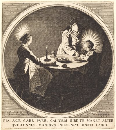 Den heliga familjen vid bordet av Jacques Callot