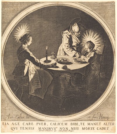 Den heliga familjen vid bordet av Jacques Callot
