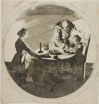 Den heliga familjen vid bordet av Jacques Callot