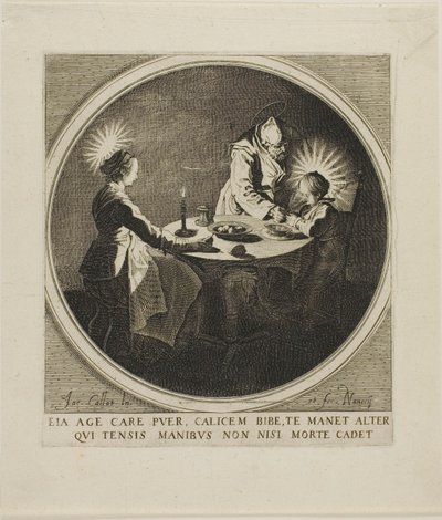 Den heliga familjen till bords av Jacques Callot