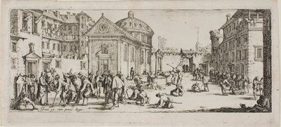 Sjukhuset, plansch femton från Krigets elände av Jacques Callot