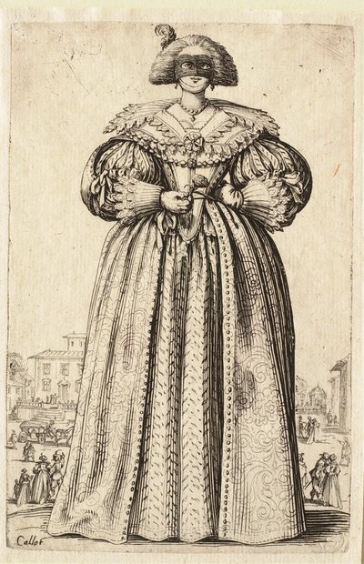 Damen med en mask av Jacques Callot