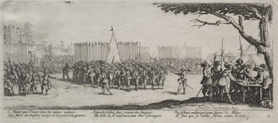 Krigets stora elände: Inskrivning av trupperna av Jacques Callot