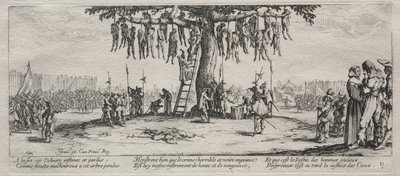 The Large Miseries of War: The Hanging, 1633. av Jacques Callot