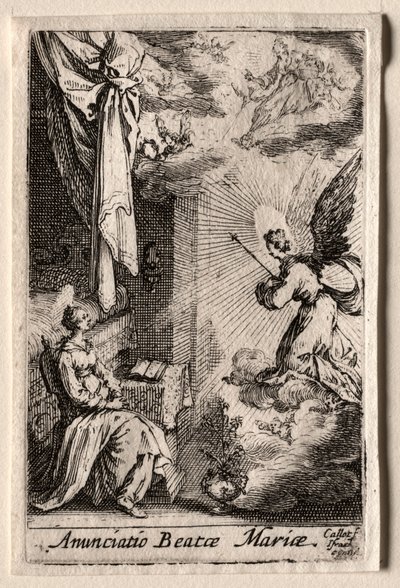 Jungfruns liv: tillkännagivandet. av Jacques Callot