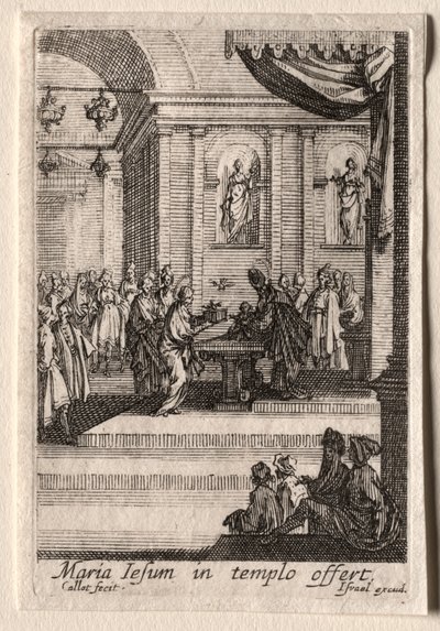 Jungfruns liv: Presentationen av Kristus i templet. av Jacques Callot