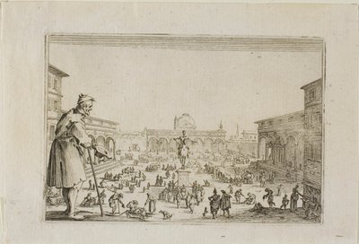 Marschen från Bebådelsepalatset till Florens, från Caprices av Jacques Callot