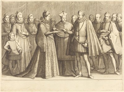 Äktenskapet mellan Ferdinando och Christine av Lorraine av Jacques Callot