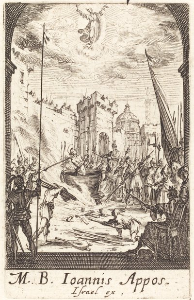 Johannes evangelistens martyrskap, ca. 16341635. av Jacques Callot