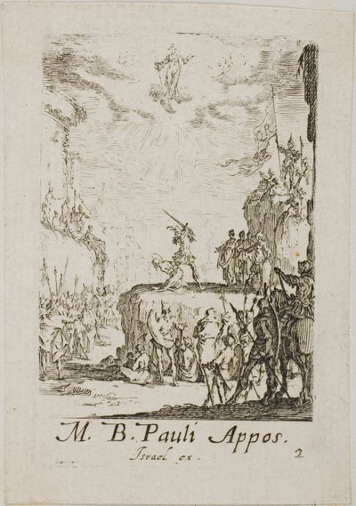 Sankt Paulus martyrdöd, plansch två från Apostlarnas martyrdöd av Jacques Callot