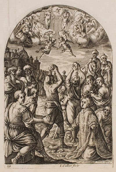 Sankt Stefans martyrskap, ur serien ”Bilder från Rom” av Jacques Callot