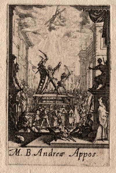 Apostlarnas martyrskap: St Andrew. av Jacques Callot