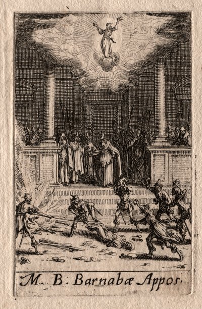 Apostlarnas martyrskap: St. Barnabas. av Jacques Callot