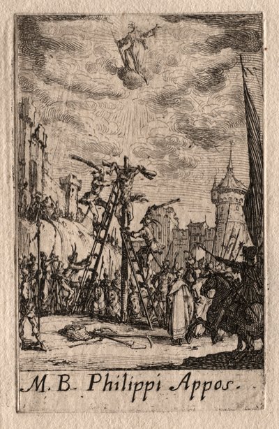 Apostlarnas martyrskap: Sankt Filip. av Jacques Callot