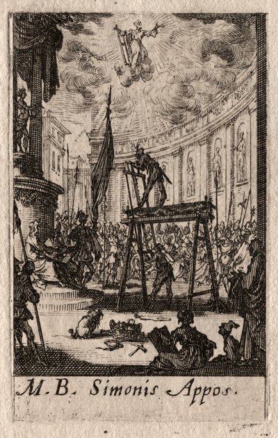 Apostlarnas martyrskap: St Simon. av Jacques Callot