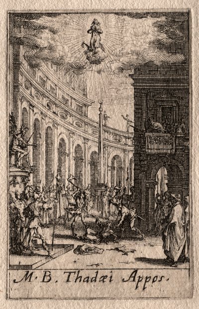 Apostlarnas martyrskap: St. Thaddeus. av Jacques Callot