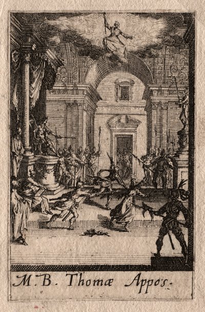 Apostlarnas martyrskap: St. Thomas. av Jacques Callot