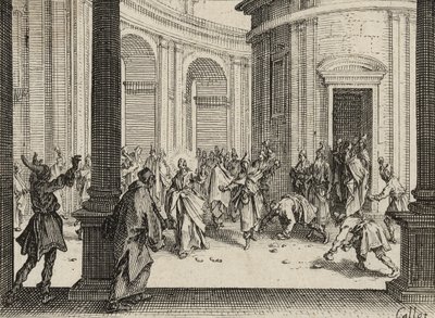 Köpmännen drivna från templet, 1635 av Jacques Callot