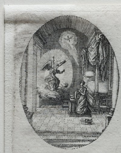 Passionens mysterier: tillkännagivandet. av Jacques Callot