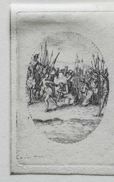 Passionens mysterier: korsets bärande. av Jacques Callot