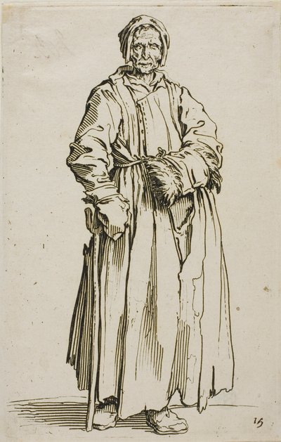 The One-Eyed Woman, tallrik femton från The Beggars av Jacques Callot