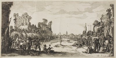 Pilarnas prövning (Saint Sebastian) av Jacques Callot