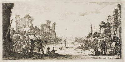 Pilarnas prövning (Saint Sebastian) av Jacques Callot